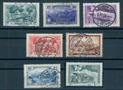 SWITZERLAND, MOUNTAIN VIEWS 1914-30, COMPLETE SET, SELECTED USED EXAMPLES