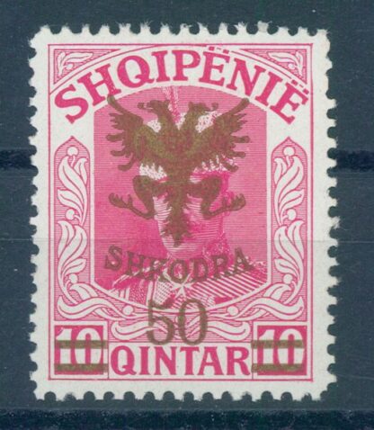 ALBANIA, OVERPRINT 1920, 50 on 10 QUINDAR NH