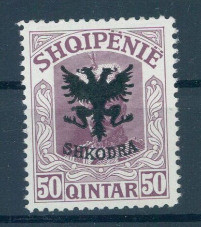 ALBANIA, OVERPRINT 1920, 50 QUINDAR NH