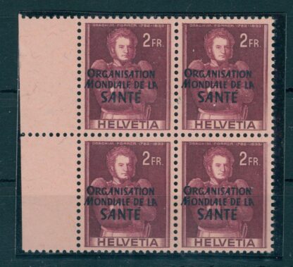 SWITZERLAND, OMS (WHO) 1950 2 FRANCS BLo4 NH