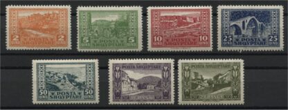 ALBANIA, DEFINITIVES TOWNS, BUILIDINGS, LANDSCAPES OF ALBANIA, 1922 MNH SET <br><i>ALBANIEN LANDSCHAFTEN 1922 POSTFRISCH</i>