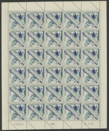 MONACO, 3 DIFFERENT SE-TENANT SHEETS TRIANGLES TRANSPORTS FROM 1953-54 <i> MONACO, 3 VERSCHIEDENE BOGEN DREIECKSMARKEN MIT ZUSAMMENHÄNGENDEN VERKEHRSMOTIVEN alt/neu</i>