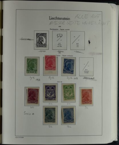 LIECHTENSTEIN EXCELLENT COLLECTION 1912/2000 TWO LIGHTHOUSE ALBUMS /<i>LIECHTENSTEIN – AUSGEZEICHNETE SAMMLUNG 1912/2000 IN ZWEI LEUCHTTURM-ALBEN ungebraucht oder postfrisch</i> - Image 4
