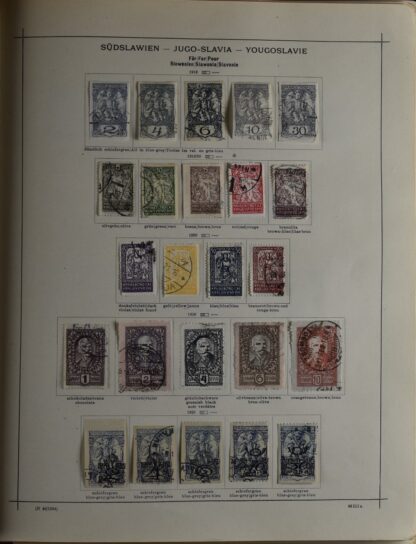 YUGOSLAVIA, FINE COLLECTION 1918-USED WITH MANY BETTER IN OLD SCHAUBEK ALBUM /   - Image 46