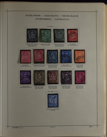 YUGOSLAVIA, FINE COLLECTION 1918-USED WITH MANY BETTER IN OLD SCHAUBEK ALBUM /   - Image 36