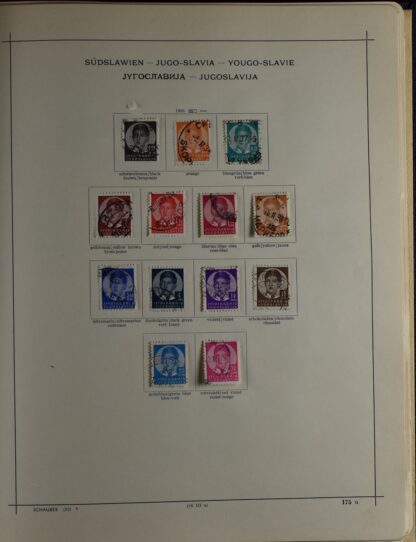 YUGOSLAVIA, FINE COLLECTION 1918-USED WITH MANY BETTER IN OLD SCHAUBEK ALBUM /   - Image 35