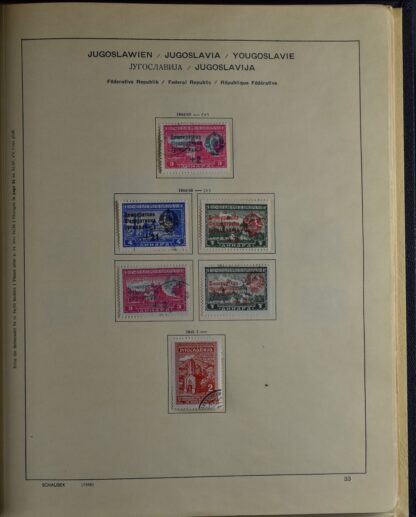 YUGOSLAVIA, FINE COLLECTION 1918-USED WITH MANY BETTER IN OLD SCHAUBEK ALBUM /   - Image 25
