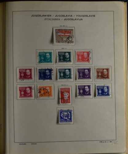 YUGOSLAVIA, FINE COLLECTION 1918-USED WITH MANY BETTER IN OLD SCHAUBEK ALBUM /   - Image 24