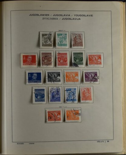 YUGOSLAVIA, FINE COLLECTION 1918-USED WITH MANY BETTER IN OLD SCHAUBEK ALBUM /   - Image 23