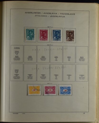 YUGOSLAVIA, FINE COLLECTION 1918-USED WITH MANY BETTER IN OLD SCHAUBEK ALBUM /   - Image 22