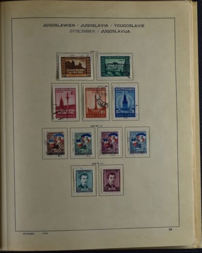 YUGOSLAVIA, FINE COLLECTION 1918-USED WITH MANY BETTER IN OLD SCHAUBEK ALBUM /   - Image 20
