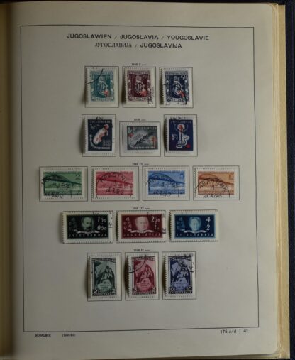 YUGOSLAVIA, FINE COLLECTION 1918-USED WITH MANY BETTER IN OLD SCHAUBEK ALBUM /   - Image 17