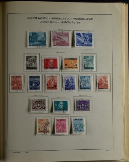 YUGOSLAVIA, FINE COLLECTION 1918-USED WITH MANY BETTER IN OLD SCHAUBEK ALBUM /   - Image 13