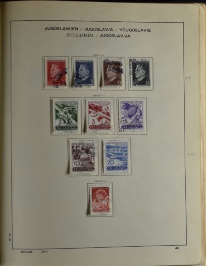 YUGOSLAVIA, FINE COLLECTION 1918-USED WITH MANY BETTER IN OLD SCHAUBEK ALBUM /   - Image 12