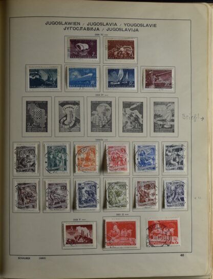 YUGOSLAVIA, FINE COLLECTION 1918-USED WITH MANY BETTER IN OLD SCHAUBEK ALBUM /   - Image 11