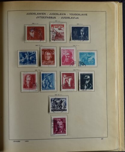 YUGOSLAVIA, FINE COLLECTION 1918-USED WITH MANY BETTER IN OLD SCHAUBEK ALBUM /   - Image 9