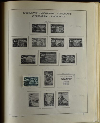 YUGOSLAVIA, FINE COLLECTION 1918-USED WITH MANY BETTER IN OLD SCHAUBEK ALBUM /   - Image 7