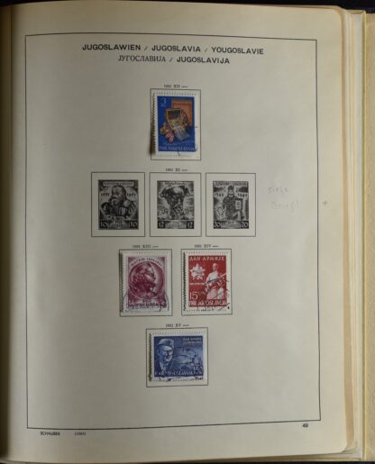 YUGOSLAVIA, FINE COLLECTION 1918-USED WITH MANY BETTER IN OLD SCHAUBEK ALBUM /   - Image 4