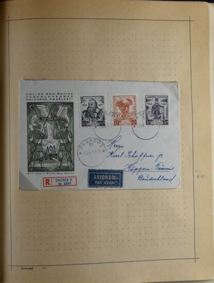 YUGOSLAVIA, FINE COLLECTION 1918-USED WITH MANY BETTER IN OLD SCHAUBEK ALBUM /   - Image 3