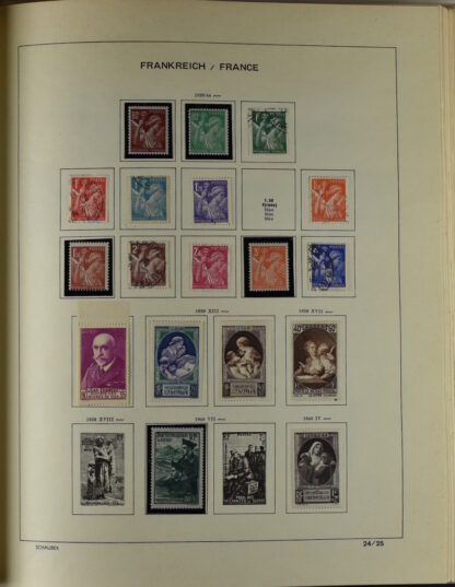 FRANCE, GOOD COLLECTION 1849/1970 INCLUDING EXCELLENT VALUES E.G. SOUVENIR SHEET 1925 NH / <i>Frankreich gute alte Sammlung 1849/70 mit besseren Werten wie Parisblock 1925 postfrisch</i> - Image 28