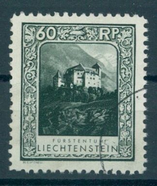 LIECHTENSTEIN, 60 CENTIMES  "GUTENBERG CASTLE" 1930 PERFORATED 10-1/2  PERFORATED 10-1/2 F/VFU / <i> LIECHTENSTEIN – 1930, 60 Rp. "Schloss Gutenberg", gezähnt 10½, sauber gestempelt