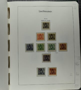 Liechtenstein collection, predominantly hinged, with a few stamps never hinged. <i>Liechtenstein-Sammlung, überwiegend ungebraucht mit Falz, wenige postfrisch.</i>