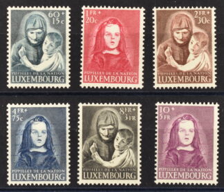 LUXEMBOURG, ORPHANS 1950,  FULL SET SEMIPOOSTALS MNH / <i>Luxemburg, Kriegswaisen 1950, kompletter Satz postfrisch</i>