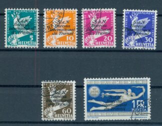 SWITZERLAND, BUREAU OF LABOR IOL/BIT DISARMAMENT SET 1932 VFU / <i>Schweiz – Internationales Arbeitsamt IAO/BIT Abrüstungssatz 1932, gestempelt</i>