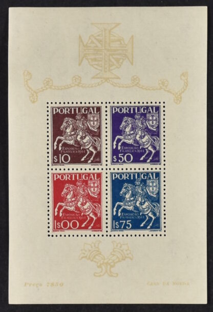 PORTUGAL, SOUVENIR SHEET STAMP EXPO 1944, NH / <i>PORTUGAL, BLOCK Briefmarkenausstellung 1944 **</i>