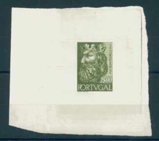 PORTUGAL,  Die Proof for Dynasty series: Pedro I 2 escudo olive-green / <i>PORTUGAL, Probedruck zur Dynastie-Serie: Pedro I, Wert zu 2 Escudos olivgrün</i>