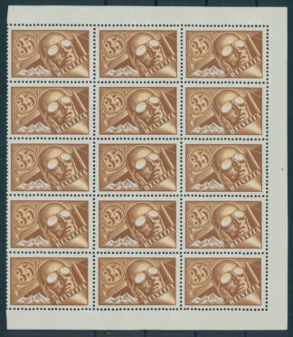 SWITZERLAND, AIRPOST 1923, 35 c. PILOT, BLOCK OG 15 NEVER HINGED - SUPERB! <i>SCHWEIZ, Flugpost 1923, 35 Rp. Pilot, postfrischer Block zu 15 Marken – prachtvolles Stück!</i>