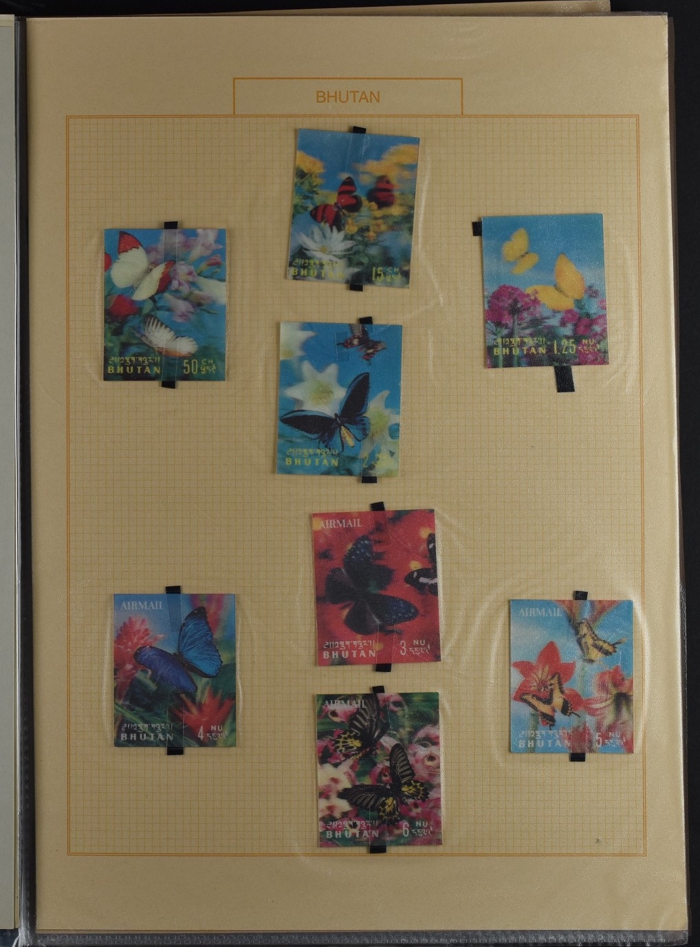 BHUTAN, SAMMLUNG 3-D MARKEN AUFGEZOGEN - Image 22