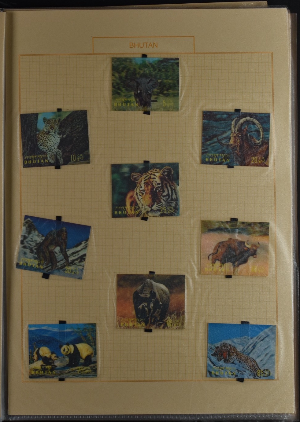 BHUTAN, SAMMLUNG 3-D MARKEN AUFGEZOGEN - Image 19