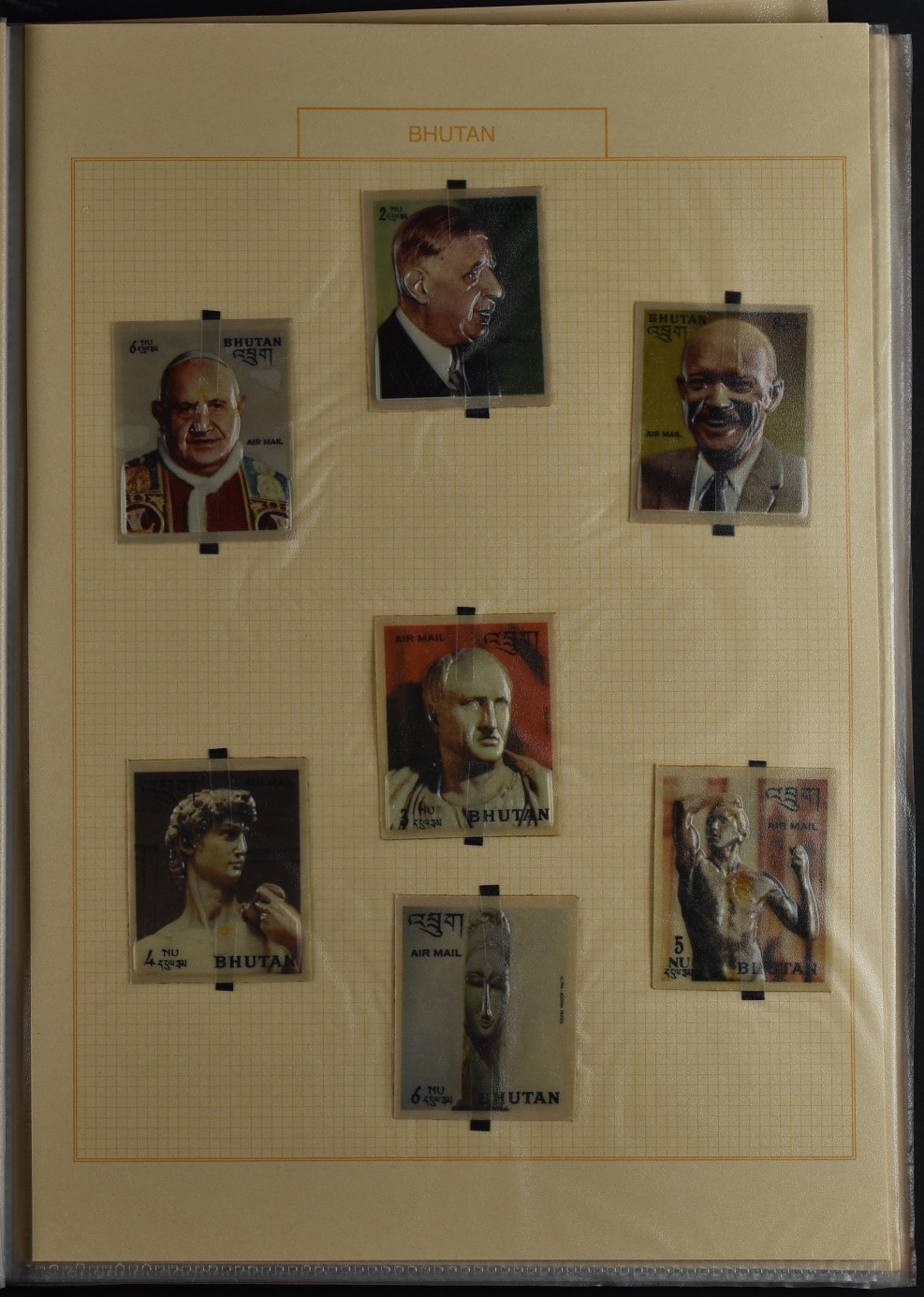 BHUTAN, SAMMLUNG 3-D MARKEN AUFGEZOGEN - Image 16