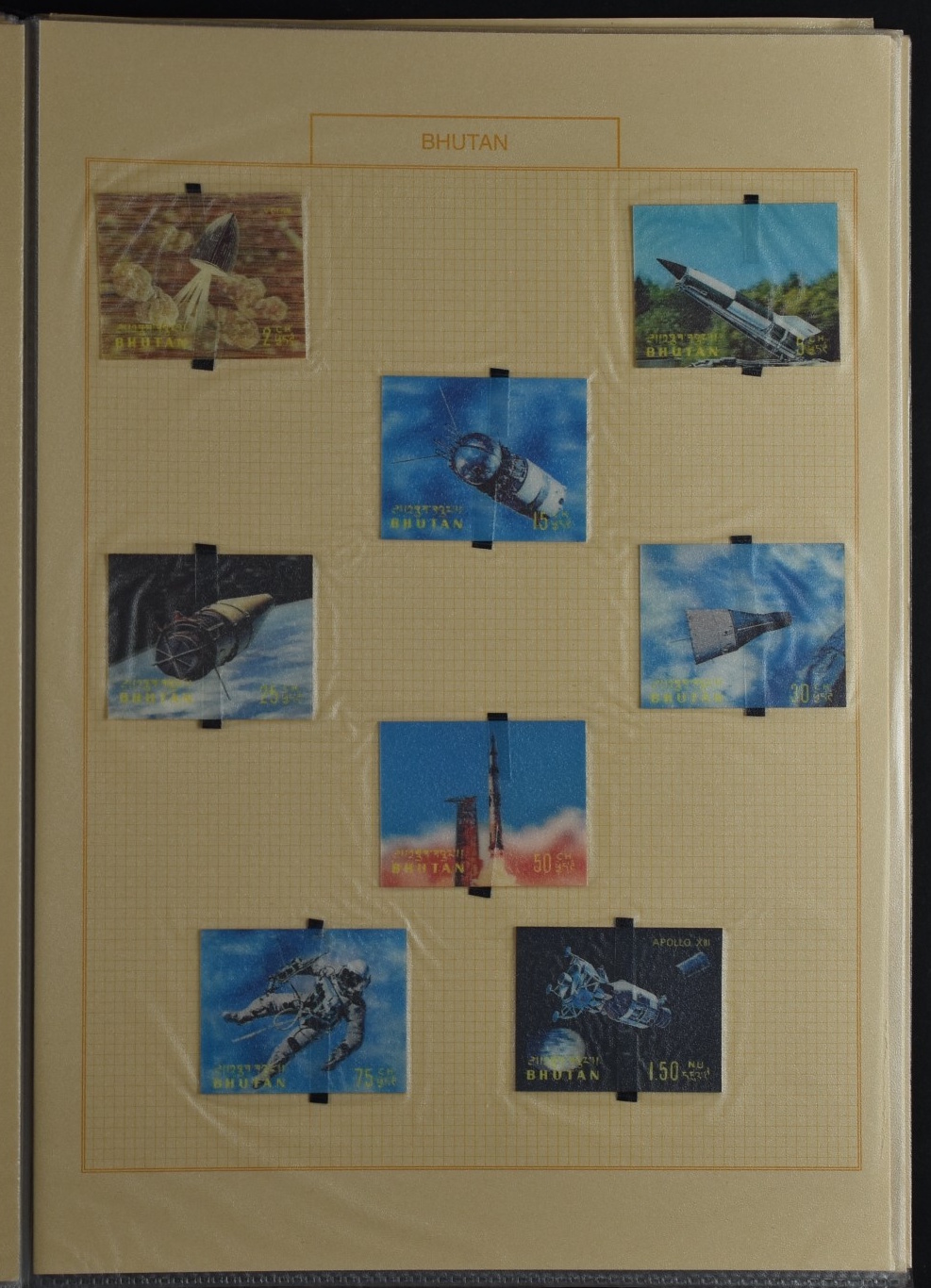 BHUTAN, SAMMLUNG 3-D MARKEN AUFGEZOGEN - Image 7