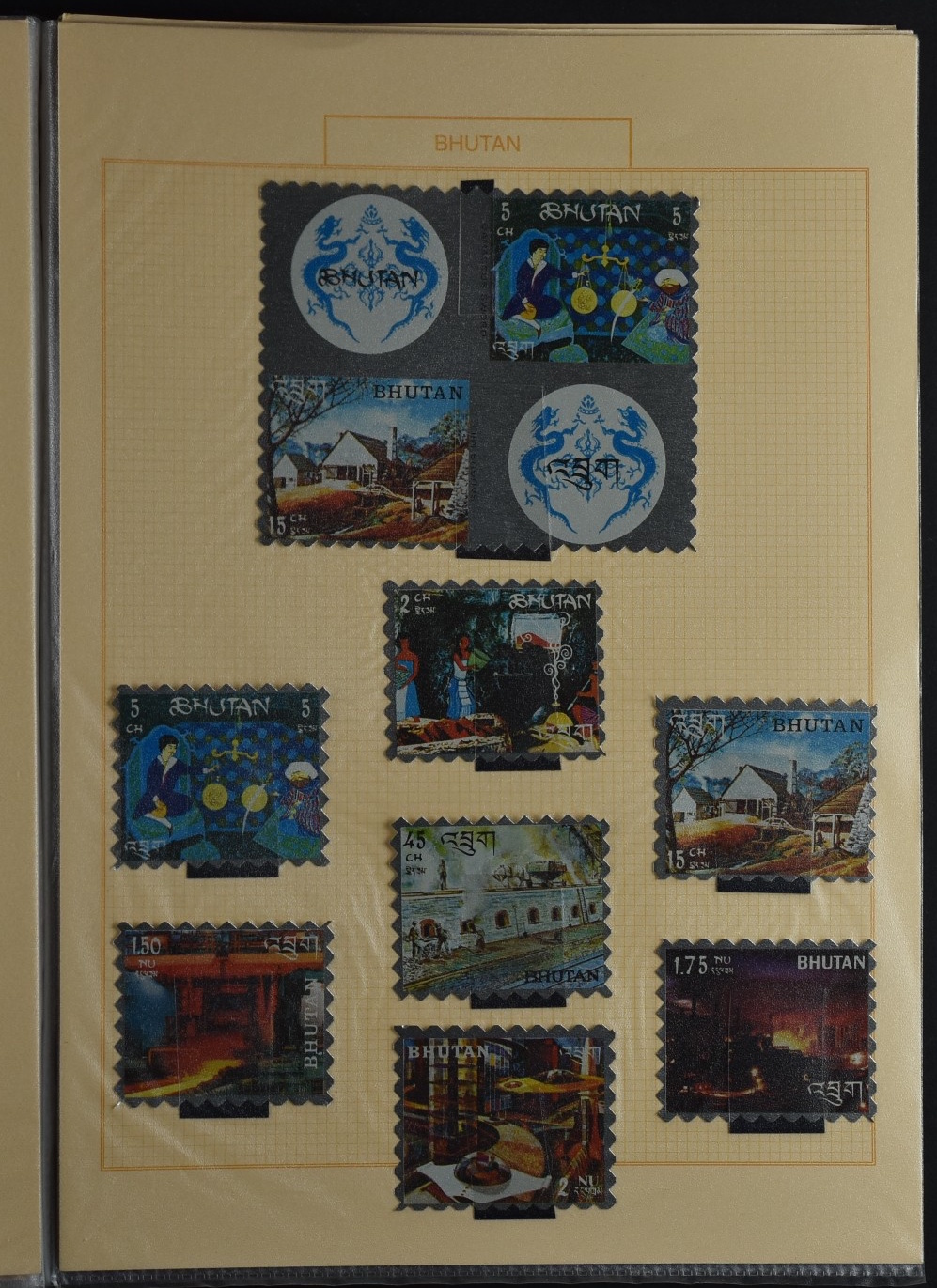 BHUTAN, SAMMLUNG 3-D MARKEN AUFGEZOGEN - Image 5