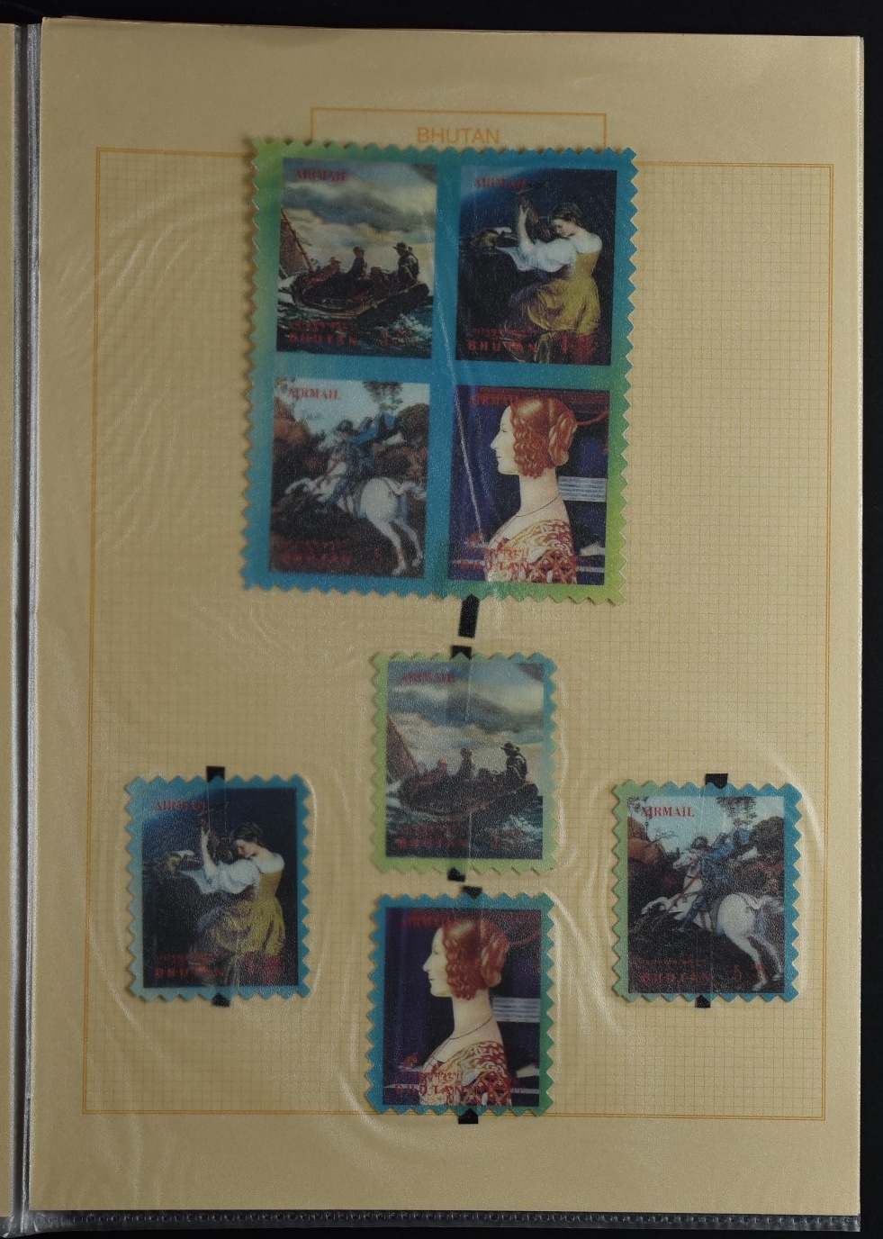 BHUTAN, SAMMLUNG 3-D MARKEN AUFGEZOGEN - Image 4