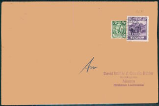 LIECHTENSTEIN, TWO DIFFERENT 10 c. STAMPS, one is from a coil! Scarce Combination! <i>LIECHTENSTEIN, zwei verschiedene 10-C.-Werte, einer davon aus einer Rollenmarke! Seltene Kombination!</i>