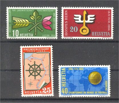 SWITZERLAND, COMMEMORATIVES 1954, MINT NEVER HINGED SET /Schweiz, Werbemarken 1954 postfrisch