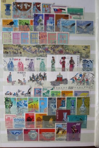 JUMBO STOCKBOOK WITH MAINLY USED STAMPS – TAIWAN, SINGAPORE, HONG KONG, ISRAEL, ETC. / <i>JUMBO-STOCKBOOK MIT MEISTENS GEBRAUCHTEN MARKEN – TAIWAN, SINGAPUR, HONGKONG, ISRAEL usw.</i>