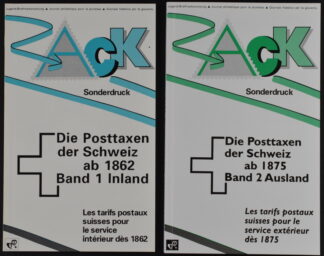 "ZACK" - Postal rates of Switzerland, standard book in 2 volumes, new <i>Zack, POSTTAXEN DER SCHWEIZ, 2 Bände</i>