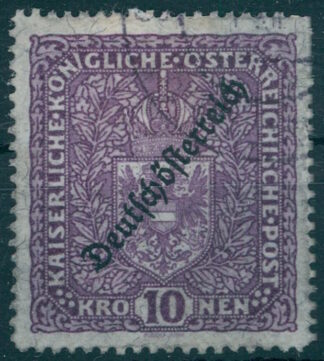 AUSTRIA, 10 KORONA 'Deutschösterreich' 1920 USED / <i> ÖSTERREICH, 10 Korona "Deutschösterreich" 1920, gestempelt