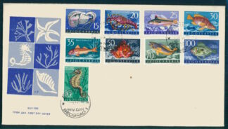 JUGOSLAVIA, MARINE ANIMALS 1956 ILLUSTRATED UNCIIRCULATED FDC, VF! / <i>JUGOSLAWIEN, Meerestiere 1956, illustrierter, unzirkulierter Ersttagsbrief, sehr fein!</i>