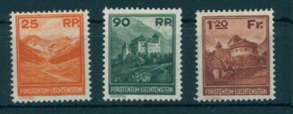 LIECHTENSTEIN, LANDSCAPES, SMALL FORMAT 1933, UNUSED HINGED 