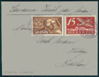 SWITZERLAND, SPECIAL FLIGHT Lausanne-Zurich 1924 / <i>Switzerland, Special Flight Lausanne–Zurich 1924</i>