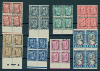 ALBANIA, CONSTITUENT ASSEMBLY 1928 – SET IN BLOCKS OF FOUR, MINT NEVER HINGED! <i>Albanien, verfassungsgebende Versammlung 1928, Satz im Viererblock postfrisch!</i>