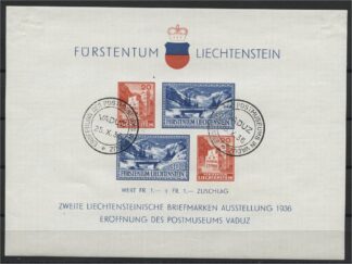 LIECHTENSTEIN, SOUVENIR SHEET 1936, VFU