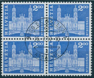 SWITZERLAND, 2 Fr. Einsiedeln Abbey , very fine block of 4 U