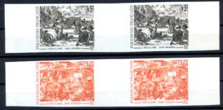 FRENCH POLYNESIA, 100th birth day Jacques Boullaire, views from  Goélettes 1993, Gutterpairs  MNH