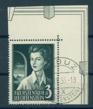 LIECHTENSTEIN, 3 Fr. PRINCESS 1955 FD CANCEL - superb!
